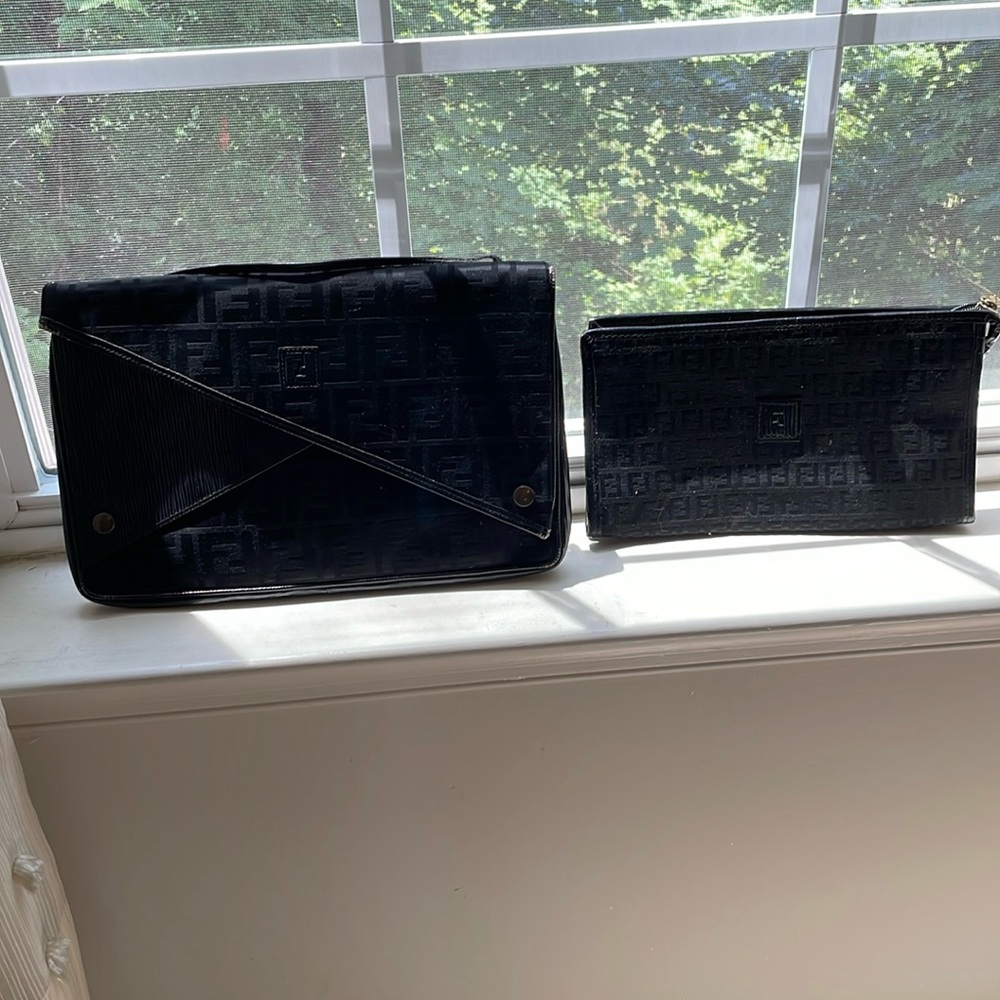 Fendi clutch with makeup bag